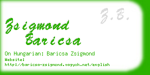 zsigmond baricsa business card